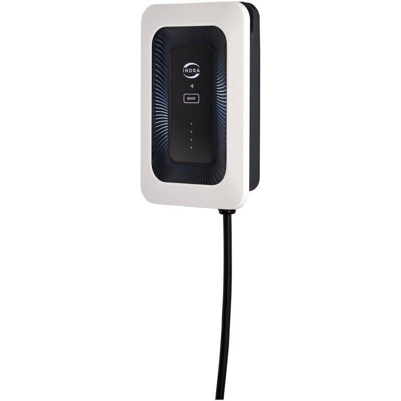 INDRA SMART LUX™ 7.4kW Tethered EV Charger - Indra White with 10m cable