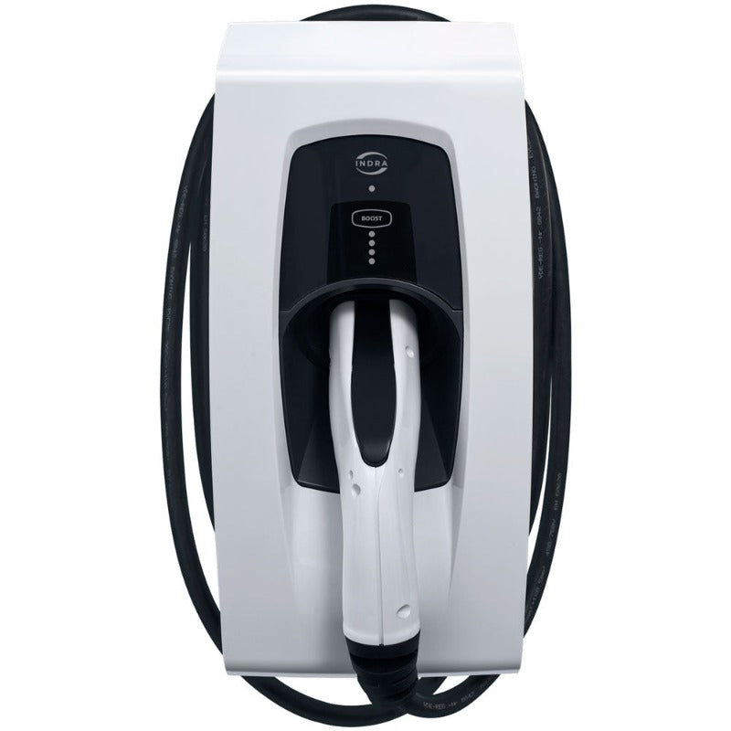 INDRA Smart Pro 7.4KW EV Charger - White - 6m Tethered