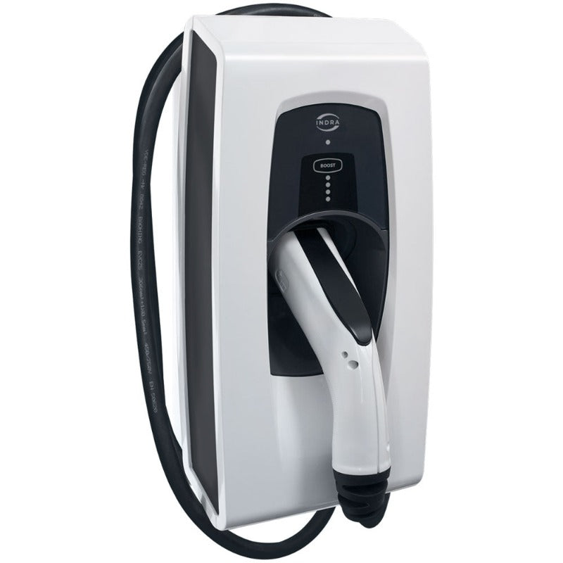 INDRA Smart Pro 7.4KW EV Charger - White - 6m Tethered