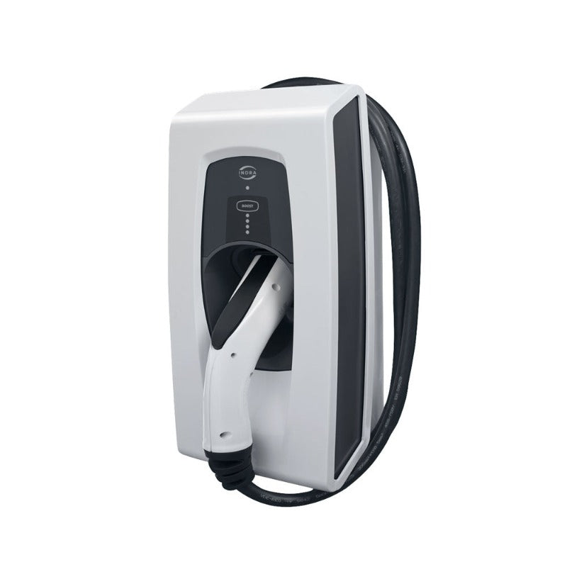 INDRA Smart Pro 7.4KW EV Charger - White - 6m Tethered